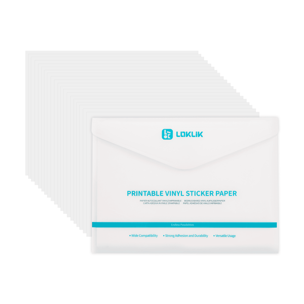 Papier autocollant vinyle mat A4 – imprimable, 20 feuilles pour autocollants