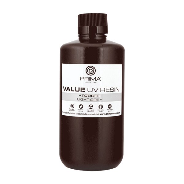 Résine UV PrimaCreator Value Tough (type ABS) - 1000 ml - Gris clair