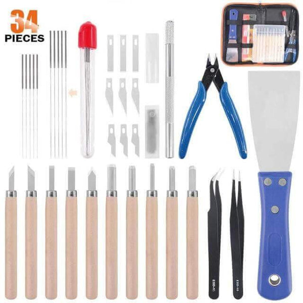 42 oder 34 teiliges 3D-Druck Tool Kit Werkzeug 3ddruckboss